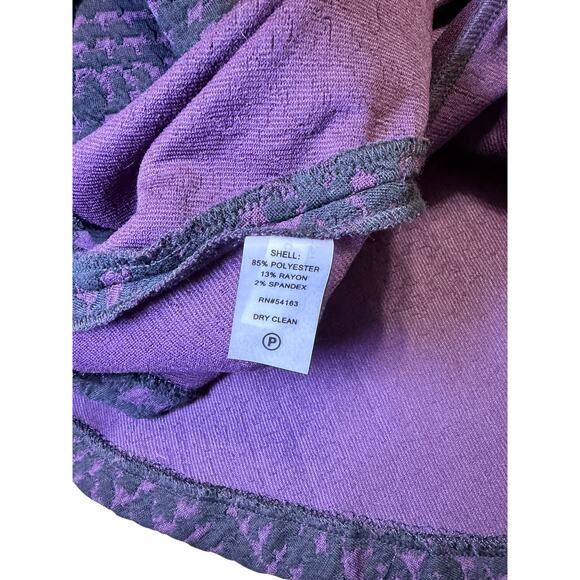 Calvin Klein Houndstooth Short Sleeve Fit & Flare Purple Black Dress Size 2 NWT - Picture 7 of 7